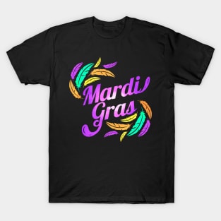 Purple Lettering For Mardi Gras T-Shirt